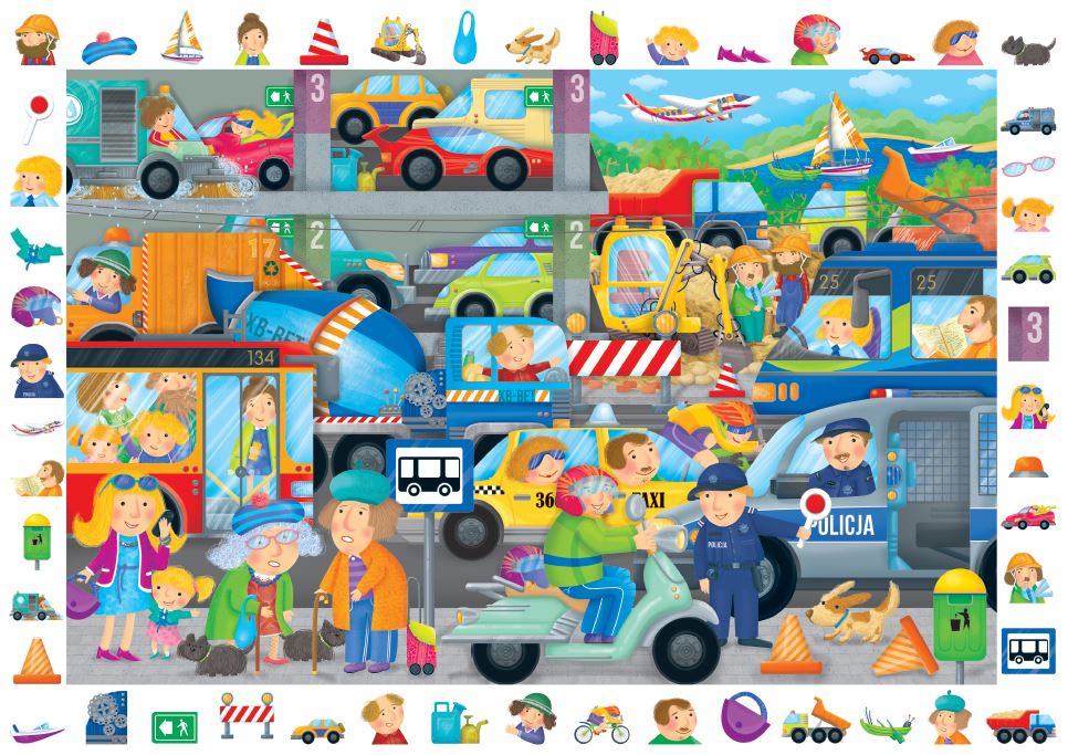 puzzle obserwacyjne pojazdy - dla dzieci od 6 lat